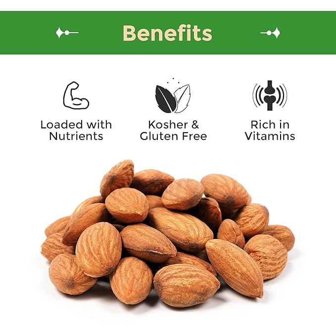 Sincerely Nuts Roasted Whole Unsalted Almonds No Shell - 3Lb Bag - Incredibly Tasty - Sealed for Freshness - Healthy Nutrients