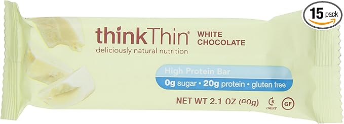 thinkThin White Chocolate Gluten Free 2.1-Ounce Bars (Pack of 15)
