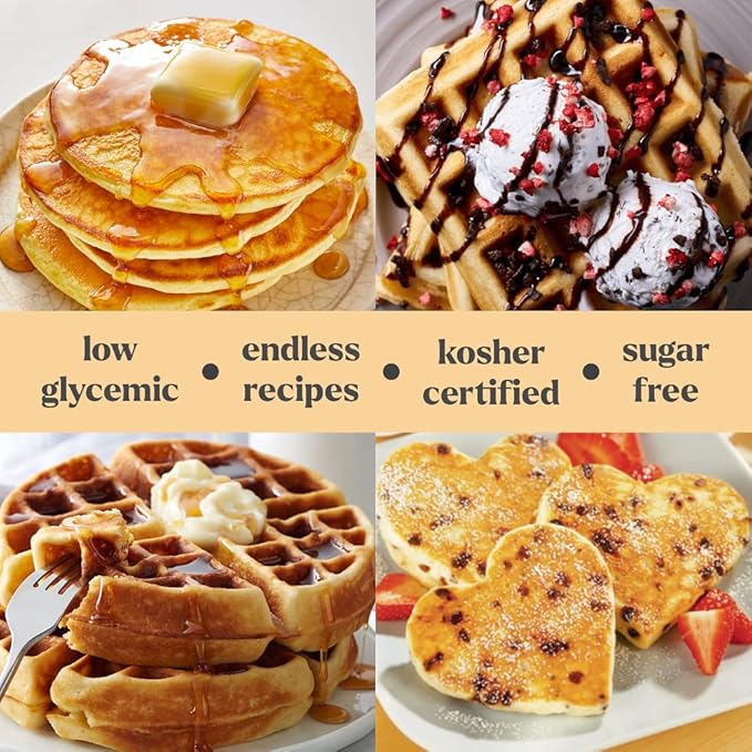 Keto Pancake &amp Waffle 1g Carb Mix 9.8oz and Allulose &amp Monk Fruit Zero Calorie Sugar Replacement 2lb Bundle