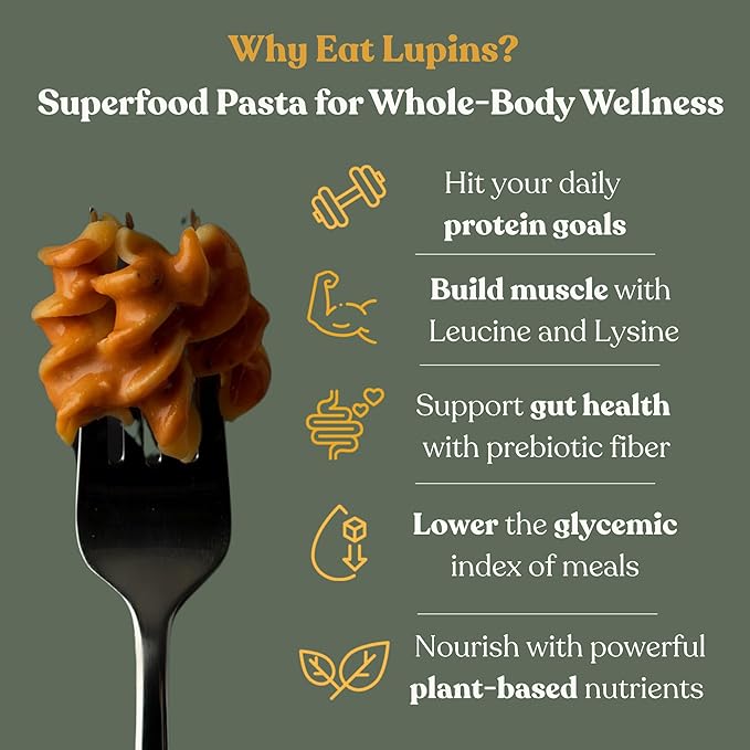 Chef’s Kiss Protein Mixed Case | 24g Protein High Fiber | Gluten Free Plant-Based Lower Carb Pasta Made from Lupins | No Fillers No Gums | Nutrient Dense High Protein | Non GMO | 4-pack (8oz)
