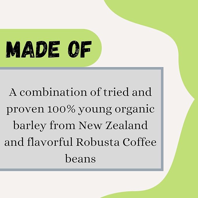 Sante Barley Fusion - A Blend of 100% Young Organic Barley from New Zealand &amp flavorful Robusta Coffee - 10 Sachets per Box!