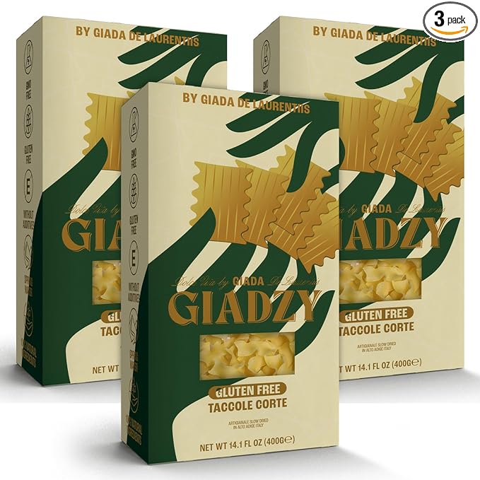 Giadzy by Giada De Laurentiis 3 Pack Gluten Free Taccole - Made in Italy Artisanal Clean Ingredients - Non GMO