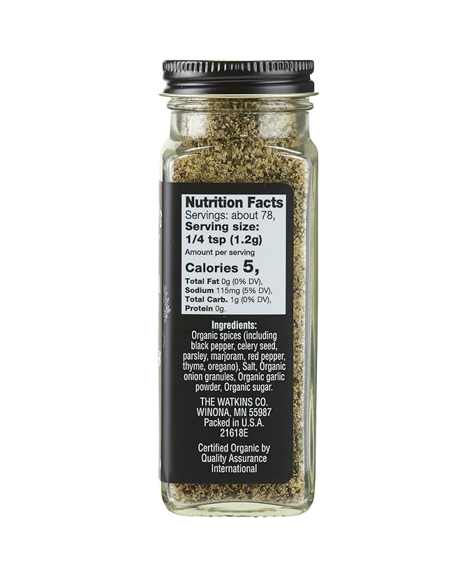 Watkins Gourmet Organic Spice Jar Seafood &amp Poultry Seasoning Jar 3.3 Ounce (Pack of 3)