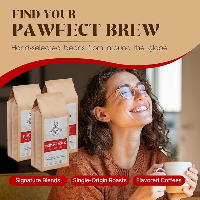 Dog Lover’s Coffee – Morning Walk Breakfast Blend by The Pawfect Brew | Medium Roast Ground Coffee 12 oz| Specialty-Grade Central &amp South American | 25% of profits donated to to Animal Rescue
