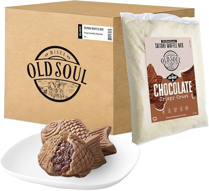 OldSoul Taiyaki Waffle Mix | Taiyaki Batter Mix | Soy &amp Nut free | 30 lbs | 504 Taiyaki Waffles (Chocolate)