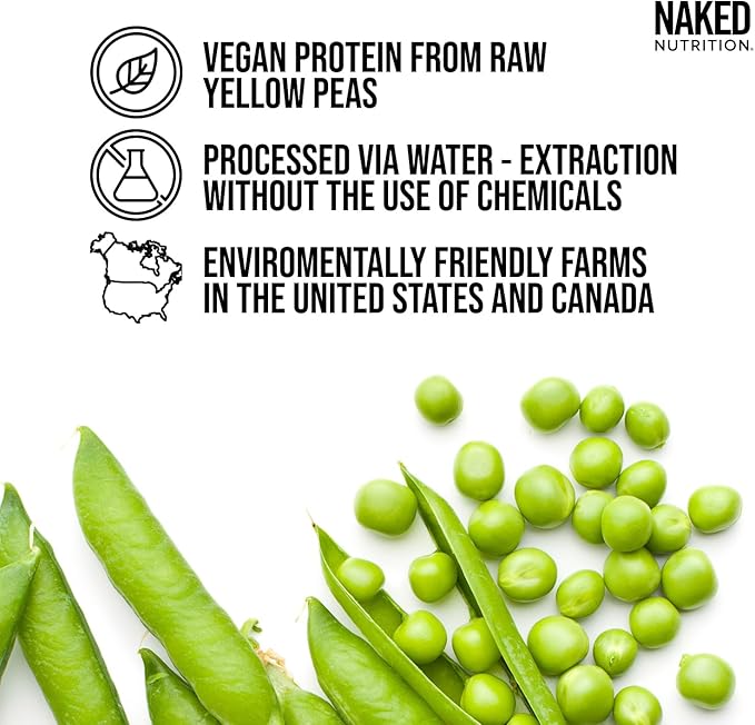 NAKED Pea - Double Chocolate Protein from US &amp Canadian Farms Organic Cocoa Organic Coconut Sugar - No GMO No Soy and Gluten Free Aid Growth and Recovery - 21 Servings