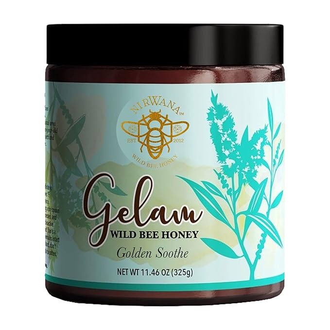 Golden Soothe by Nirwana – Pure Wild Bee Gelam Honey from Malaysian Rainforest 325 g Glass Jar
