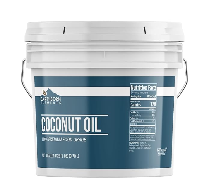 Earthborn Elements Coconut Oil (1 Gallon) Non-Hydrogenated Food Grade Always Pure (128 Fl Oz)