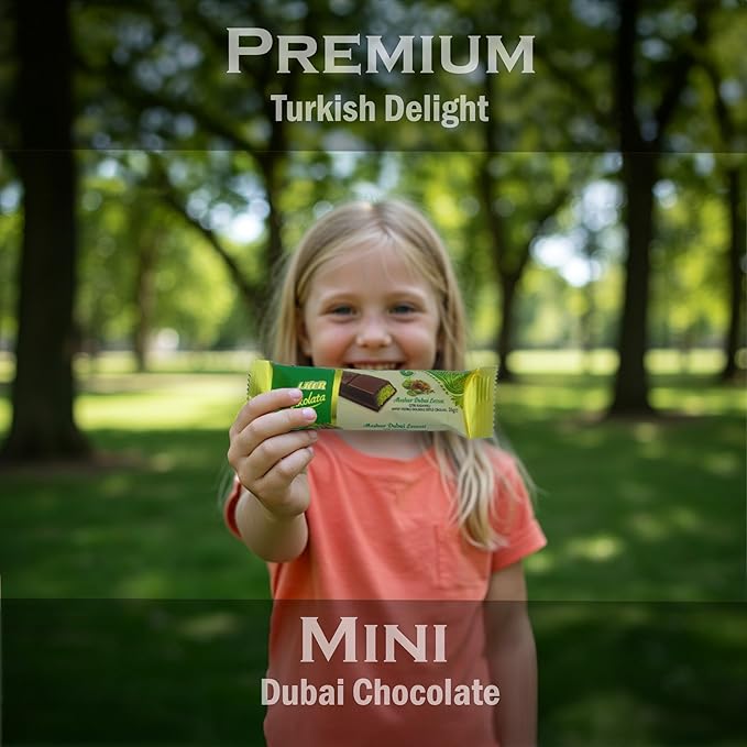 12-Pack Mini Dubai Chocolate Bars with Pistachio – Milk Chocolate 35 g (1.23 oz) Each