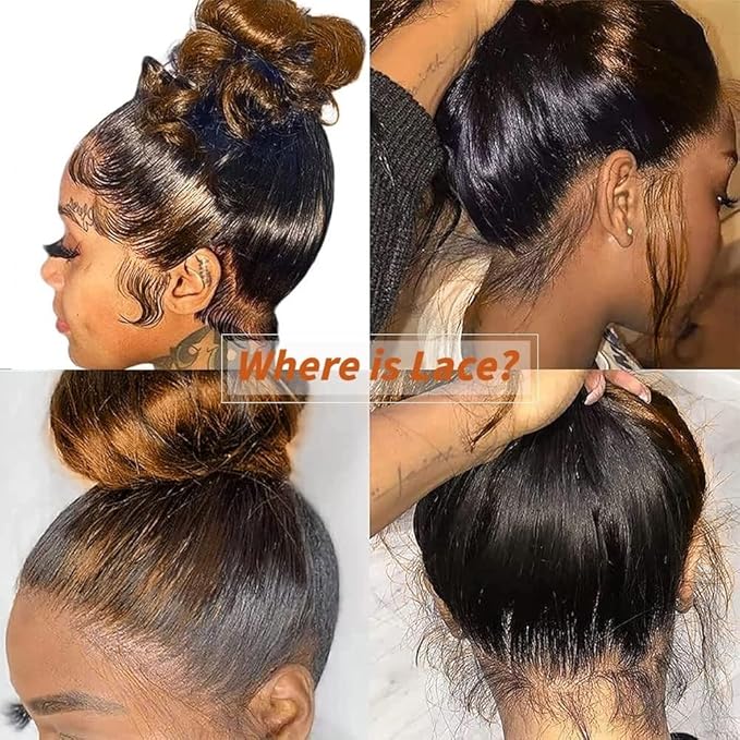 Full 360 Lace Front Wigs Human Hair For Women Ombre Lace Frontal Wig Glueless Wigs Body Wave Lace Front Wig 200 density Ombre Human Hair Wigs for Women (22 Inch)