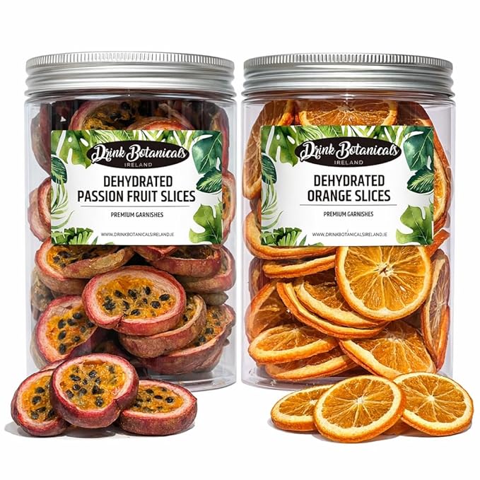 Dried Orange Slices (150G) &amp Dried Passion Fruit Slices (95G) Combo Pack for Cocktails Drinks Baking &amp Desserts