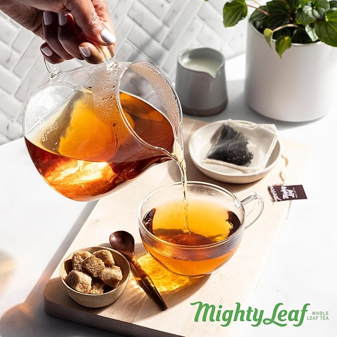 Mighty Leaf Green Tea Tropical – 100 Count Whole Leaf Green Tea Bags – Pyramid Sachets with Pineapple Tropical Fruit &amp Floral Flavors – Antioxidant-Rich Lightly Caffeinated