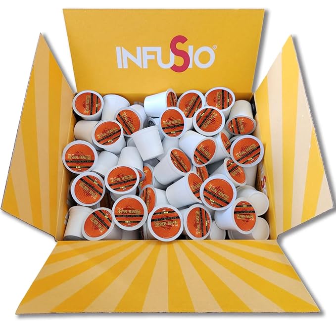 InfuSio Coffee Pods – 96 Count Bourbon Pecan (Flavored Coffee) Single Serve Coffee Pods for Keurig K Cup® Brewers Compatible with Keurig 2.0 Brewers