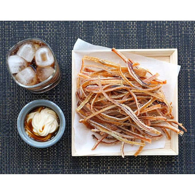 LENITH Korean Dried and Sliced Squid for Snack/Calamari Jerky-rip Packed in Zipped bag Late Night Snack 8.11oz