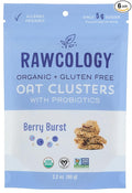 Rawcology Oat Clusters with Probiotics Berry Burst USDA Certified Organic Vegan Nut Free Dairy Free Soy Free Gluten Free &amp Non-GMO 3.2 Ounce (Pack of 6)