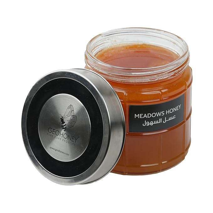 Geohoney Pure Meadow Honey Premium Grade A++ 1 KG Light Brown Raw Unprocessed
