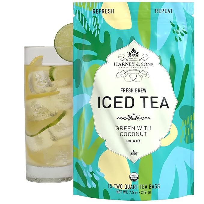 Harney &amp Sons Organic Green with Coconut Fresh Brew Iced Tea 15 Count