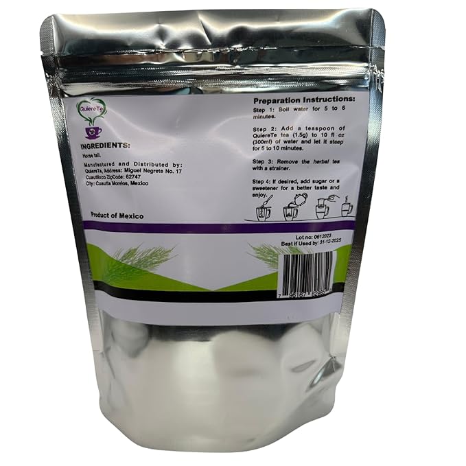 Horsetail Tea Cola de Caballo Tea Quiere Te 5.3 0z (150Grams) Up to 100 Cups Herbal Tea Tail HerbResealable Bag Product From Mexico 100% Natural
