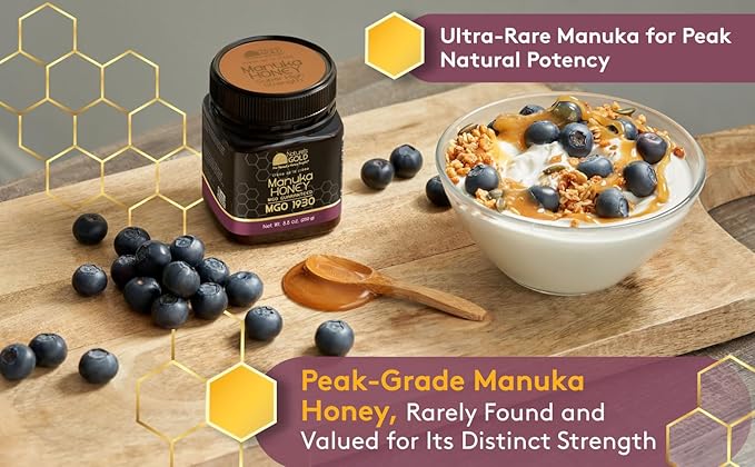 Nature’s Gold Manuka Honey MGO 1930+ Gift Set with Wooden Spoon | 8.8oz (250g) 100% Pure Genuine Traceable Hive to Home