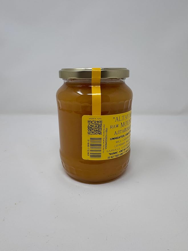 Altay Raw Mountain Honey - 100% Pure Unfiltered Unpasteurized Ethically Sourced - Glass Jar 908g / 35.2oz