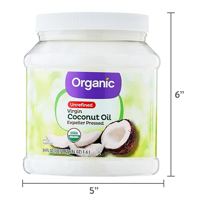 Organic Unrefined Virgin Coconut Oil with No Artificial Flavors or Preservatives (54 Fl Oz)