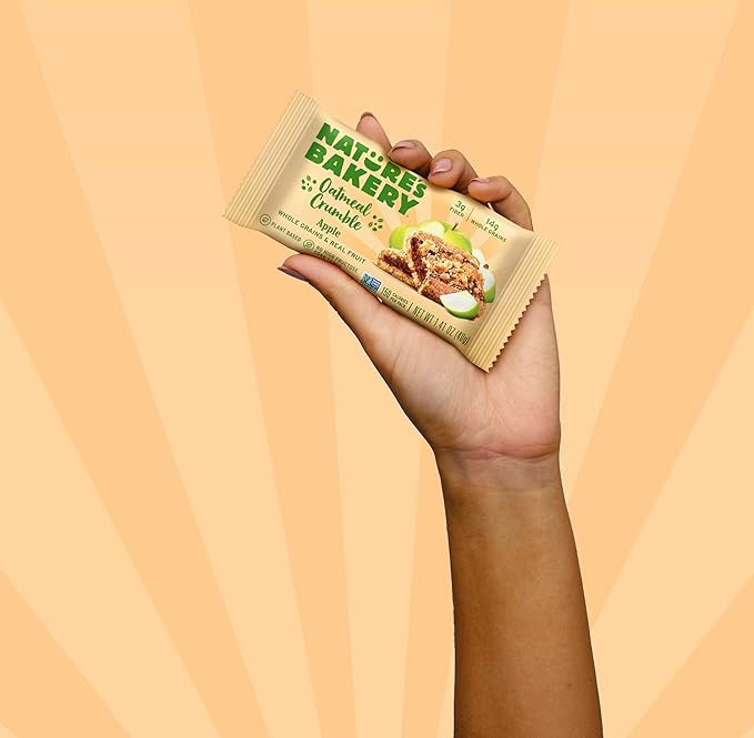 Nature's Bakery Nature’s Bakery Oatmeal Crumble Bars Apple Real Fruit Vegan Non-GMO Breakfast bar 7 boxes with 12 twin packs