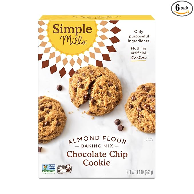 Generic Sim.ple Mills Almond Flour Mix Chocolate Chip Cookie - 9.4 oz (Pack of 6)