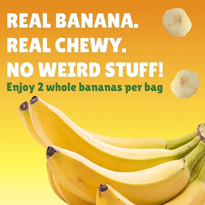 BranchOut Chewy Banana Slices No Sugar Added GentleDry Locks in Nutrition Better than Freeze Dried Banana Chips Healthy Vegan Snacks for Kids &amp Adults 2 oz Snack Size (Pack of 4)
