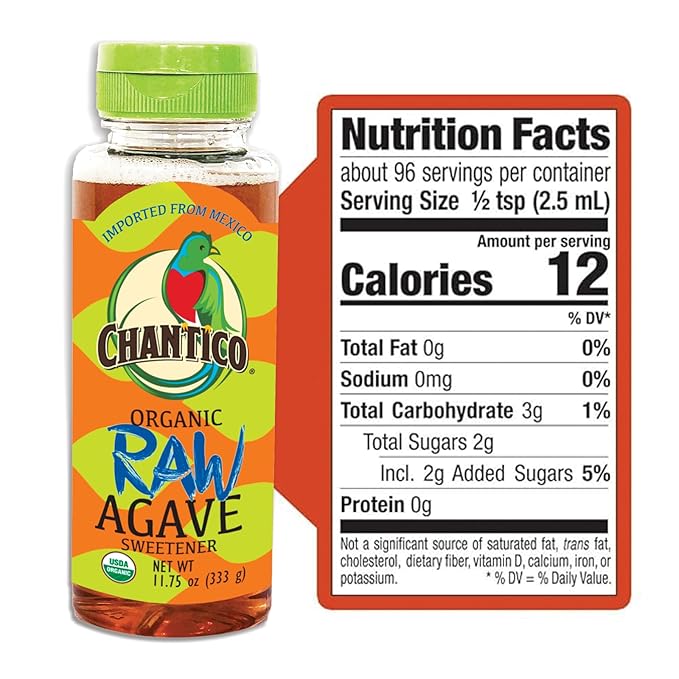 Chantico Agave Organic Sweetener (333g of each 4 pack Raw) Diabetes-friendly Easy addition to tea coffee and baked goods