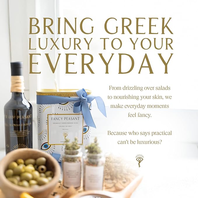 Fancy Peasant Everything Olive Oil 3L Tin of Greek Extra Virgin Olive Oil Polyphenol Rich EVOO with Olives from Greece