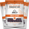Sweet Citrus Teriyaki Grass Fed Beef Jerky - 100 Calorie Snacks Gourmet Healthy Low Carb High Protein - Keto Friendly &amp Gluten Free (3 Packs)