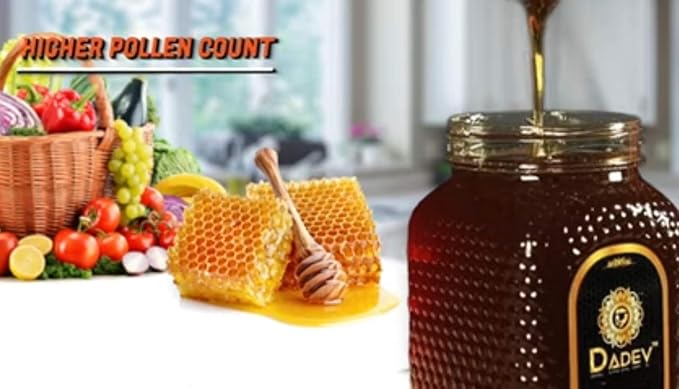 DADEV Unfiltered and Raw Honey-(26.4 Oz) 100% Pure Raw Honey Unprocessed Unfiltered Forest Honey