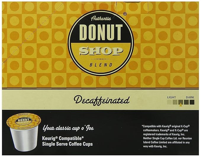 Authentic Donut Shop Blend Decaffeinated Single Cup Coffee for Keurig K-Cup Brewers 24 Count per Box 2 Boxes