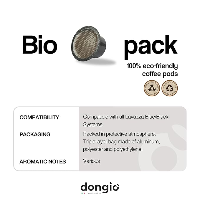Dongiò Caffè Dark Roast Variety Pack - 80 Capsules Compatible with Lavazza Blue/Black Systems – Napoli &amp Venezia – Roasted and Blended in Italy