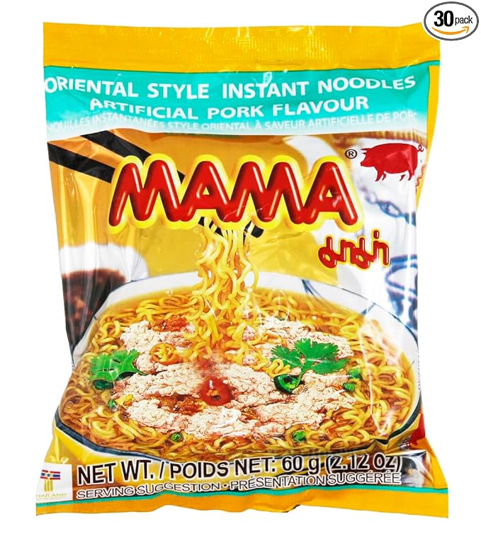 MAMA Instant Noodles Artificial Pork Flavor30 Pkgs.x 2.12 Oz.(60g)