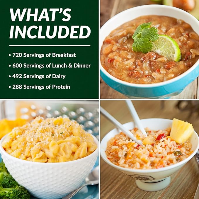Valley Food Storage Long Term Food Supply Kit | 12 Buckets Emergency Survival Food with 75g+ Daily Protein &amp 1800+ Calories | 25 Year Shelf Life Prepper Supplies for Disaster Preparedness