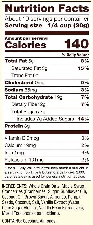 Bob's Red Mill Cranberry Almond Granola 11oz (Pack of 6) - Non GMO Whole Grain Kosher