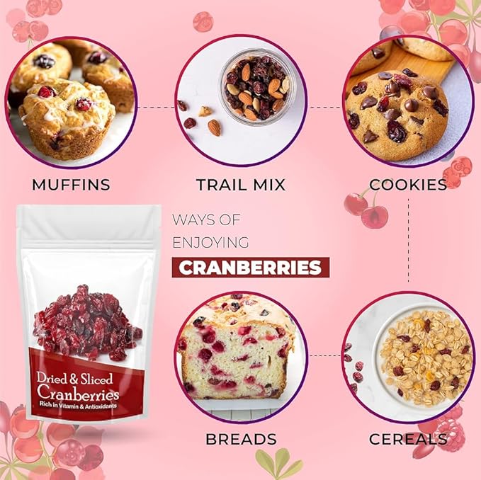 Generic Dried Cranberry dry fruit Naturally Dehydrated Real Sliced CranberriesHigh Nutrient and Antioxidant No Added Preservatives -250 gm
