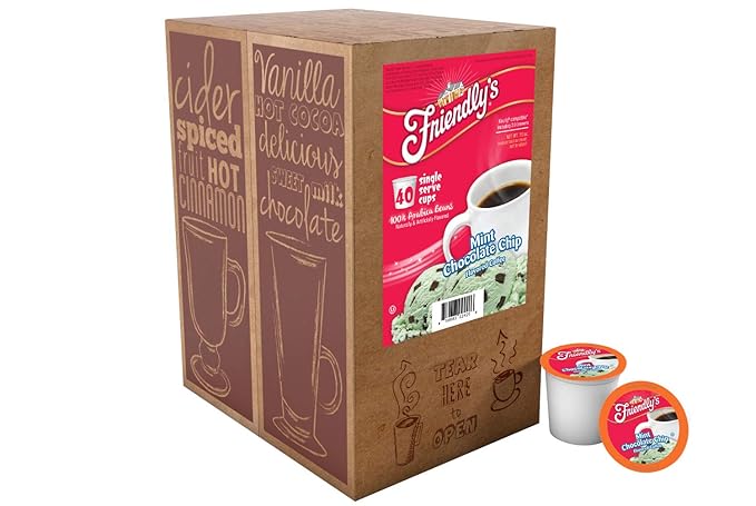 Friendly's Flavored Ice Cream Coffee Pods Compatible with Keurig K Cup Brewers (Mint Chocolate Chip 40 Count)