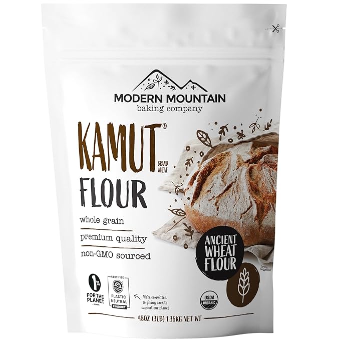 KAMUT Flour (3 lb) Whole Wheat Flour Great for Whole Grain Bread and Baking All-Natural USDA Organic OU Kosher Certified Milled from Ancient Grain Bulk Resealable Pouch