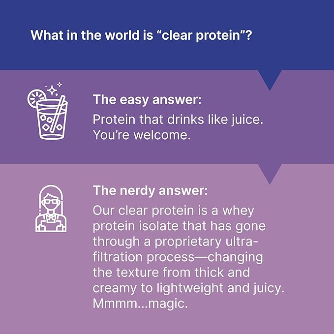 Oath Nutrition Clear Whey Isolate Protein Powder Blue Razz Coconut 20g Complete Protein per Serving No Added Sugar Grass-Fed 18 Servings