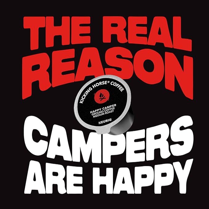 Kicking Horse Coffee Happy Camper Single Serve Keurig K-Cup Pods Medium Roast Coffee 60-Count Box