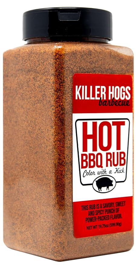 Killer Hogs HOT BBQ Rub | Championship Grill Seasoning for Beef Steak Burgers Pork and Chicken | 19.8 oz