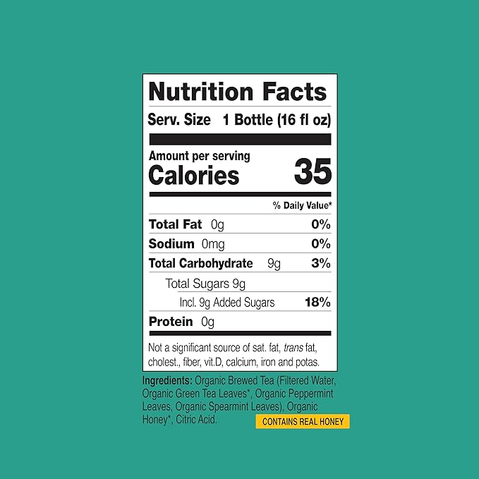 Just Ice Tea Organic Iced Tea 16 Fl Oz Glass Bottles (Morrocan Mint Green Tea Pack of 12)