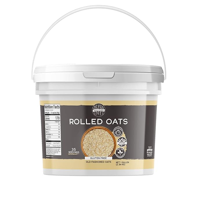 BIRCH &amp MEADOW Rolled Oats &amp Red Wheat Berries Bundle 1 Gallon Each Versatile Ingredients Breads &amp Baked Goods Flavorful