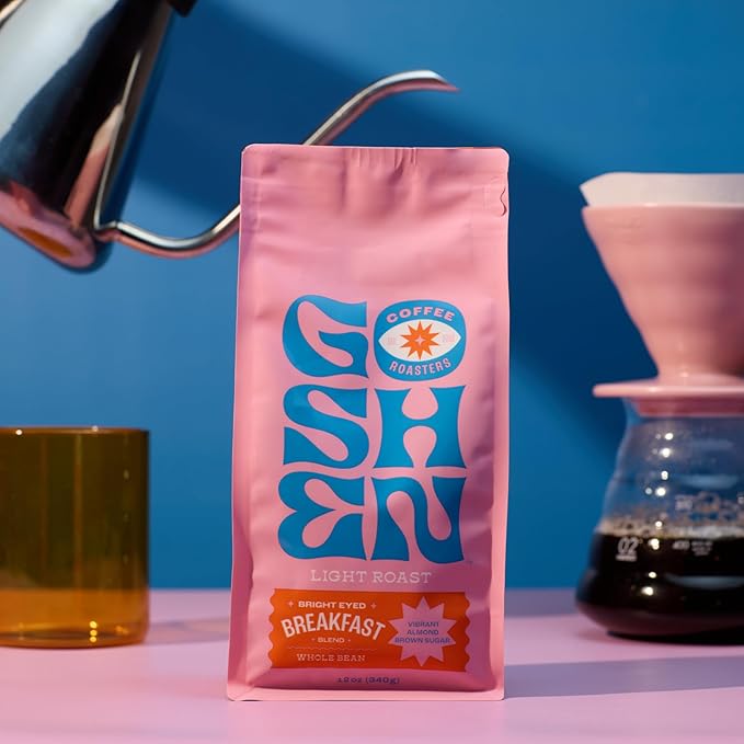 Goshen Coffee Roasters Whole Bean Bright Eyed Breakfast Blend | Light Roast Brewed or Espresso | Award-Winning - Natural and Washed | Vibrant Almond Brown Sugar Flavors | 5 lb Bag