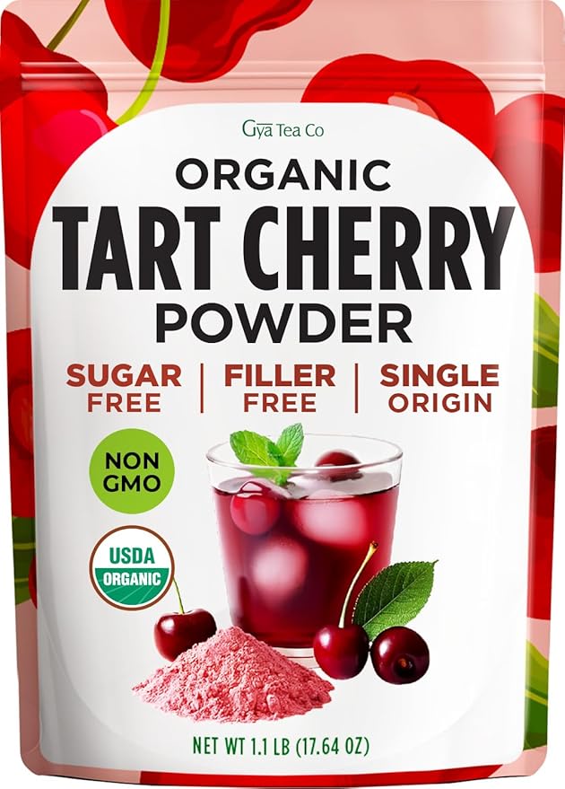 Gya Tea Co Organic Tart Cherry Extract Powder 1.1 lb (17.64 oz) - Superfood for Baking Tea Smoothies - Non-GMO Sugar-Free Gluten-Free Vegan Friendly