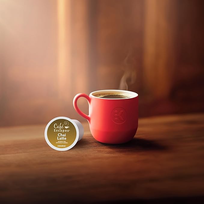 Cafe Escapes Chai Latte Tea Beverage Single-Serve Keurig K-Cup Pods 72 Count (3 Boxes of 24 Pods)