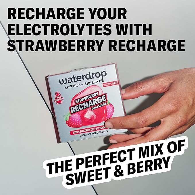 waterdrop Microlyte Strawberry 2 Pack – Sugar-Free Electrolytes for Fitness &amp Hydration – 24 Drops with Magnesium Calcium Sodium + Zinc – Electrolyte Water Flavoring in Strawberry