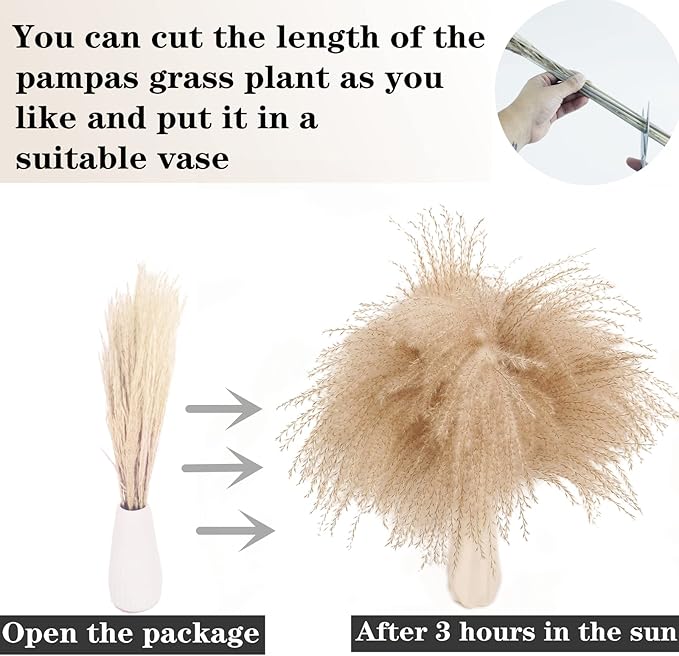 123 PCS Dried Flower Bouquet – Pampas Grass Floral Decor for Home Wedding and Boho Style | Perfect for Vases Fall Spring Summer and Winter Arrangements